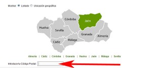 Mapa de provincias de cita previa SAE SEPE ANDALUCIA